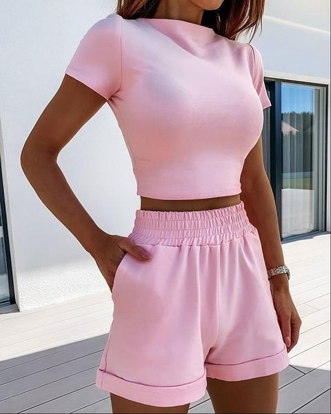 hirigin women ladies two piece set summer short sleeve crop shorts solid casual ensemble femme women two piece outfits, Gray
hirigin women ladies two piece set summer short sleeve crop shorts solid casual ensemble femme women two piece outfits, Gray