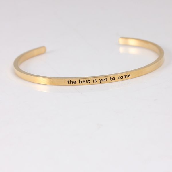 bangle the is yet to come gold color 316l stainless steel bar positive inspirational quote cuff mantra bracelets for women, Black
bangle the is yet to come gold color 316l stainless steel bar positive inspirational quote cuff mantra bracelets for women, Black