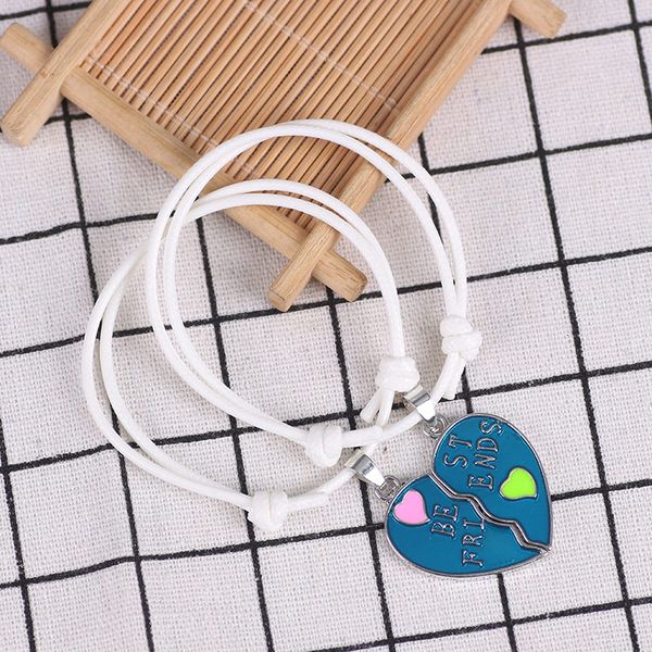 charm bracelets friends bracelet 2 pcs/set adjustable white rope chain for girls heart shape metal variety of forever pendant gifts 2021, Golden;silver
charm bracelets friends bracelet 2 pcs/set adjustable white rope chain for girls heart shape metal variety of forever pendant gifts 2021, Golden;silver
