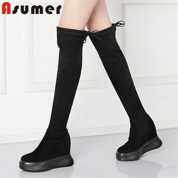 asumer 2020 new arrive over the knee boots women suede leather wedges shoes slim autumn winter stretch boots ladies, Black
asumer 2020 new arrive over the knee boots women suede leather wedges shoes slim autumn winter stretch boots ladies, Black
