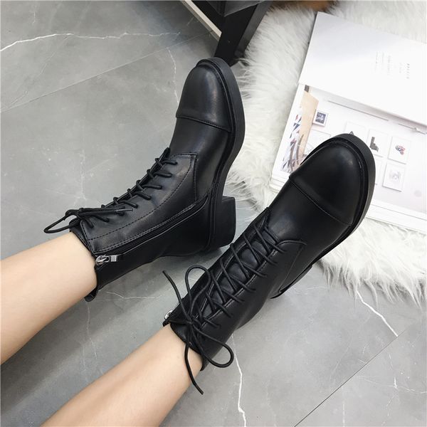 shoes women's boots autumn luxury designer lace up round toe booties ladies boots-women rock fashion med ankle 2020 riding, Black
shoes women's boots autumn luxury designer lace up round toe booties ladies boots-women rock fashion med ankle 2020 riding, Black