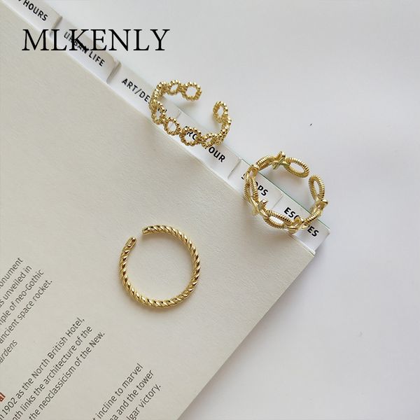 cluster rings mlkenly s925 sterling silver korean twisted open ring gold color finger for women statement adjustable wholesale, Golden;silver
cluster rings mlkenly s925 sterling silver korean twisted open ring gold color finger for women statement adjustable wholesale, Golden;silver