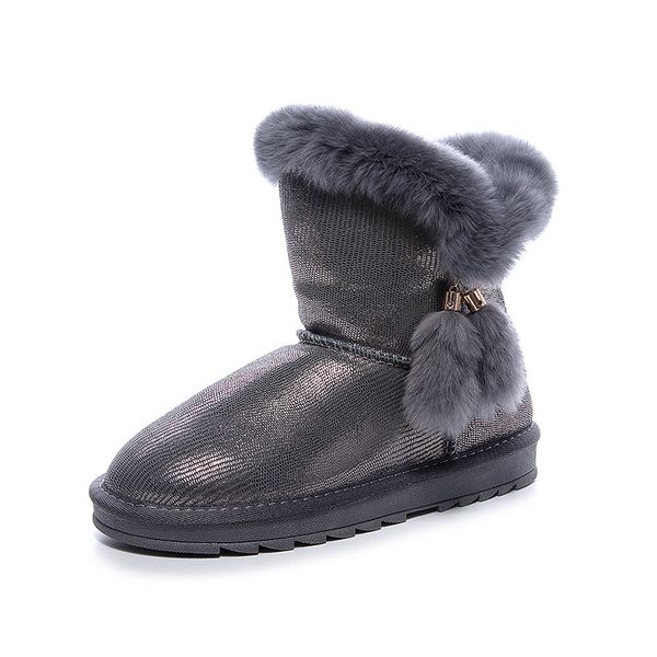 2020 new winter snow boots female rabbit fur mid-tube warm anti-skid women's boots factory outlet, Black
2020 new winter snow boots female rabbit fur mid-tube warm anti-skid women's boots factory outlet, Black