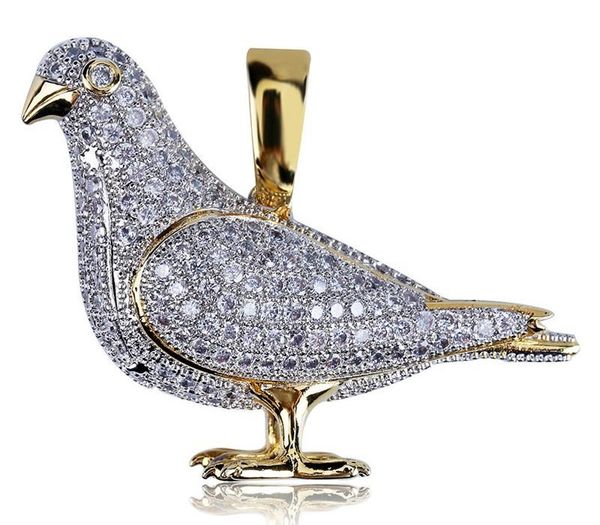 hip hop jewelry iced out pigeon pendant necklace with gold chain for men micro pave zircon animal88, Silver
hip hop jewelry iced out pigeon pendant necklace with gold chain for men micro pave zircon animal88, Silver