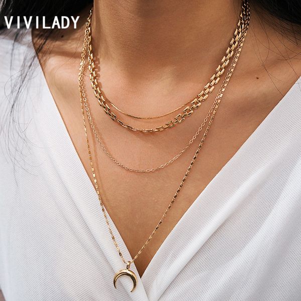 vivilady новые прибыли многослойного wide chain chic moon horn подвесок женщина choker ожерелье шарм цвет золота женских свадебные украшения, Golden;silver
vivilady новые прибыли многослойного wide chain chic moon horn подвесок женщина choker ожерелье шарм цвет золота женских свадебные украшения, Golden;silver
