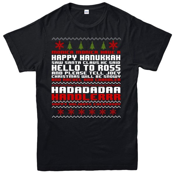 christmas t-shirt friends monica geller happy hanukkah festive gift tee top