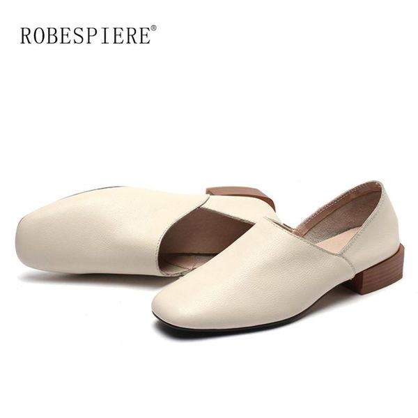 robespiere genuine leather flat shoes woman mixed colors square toe loafers brown low heels slip on casual footwear female a141, Black 
robespiere genuine leather flat shoes woman mixed colors square toe loafers brown low heels slip on casual footwear female a141, Black