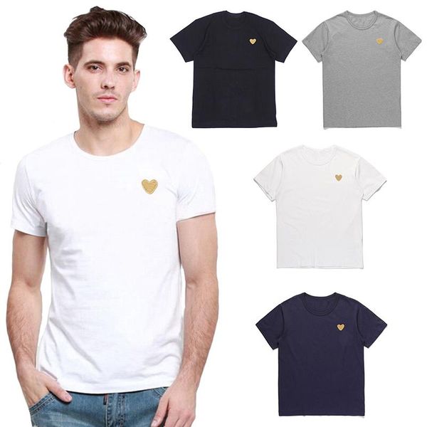 summer t-shirt men and women cotton gold love embroidery t-shirt round neck short sleeve solid color loose t-shirt, White;black
summer t-shirt men and women cotton gold love embroidery t-shirt round neck short sleeve solid color loose t-shirt, White;black