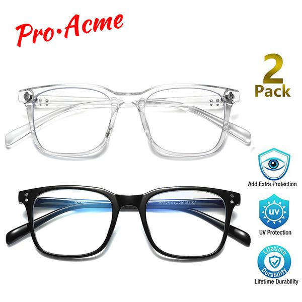 sunglasses pro acme 2-pack tr90 blue light blocking glasses computer reading/gaming/tv/phones for women men optical frames pc1724c, White;black
sunglasses pro acme 2-pack tr90 blue light blocking glasses computer reading/gaming/tv/phones for women men optical frames pc1724c, White;black