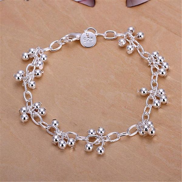 link, chain beautiful elegant wedding for women silver plated bracelet charm beads fashion gorgeous jewelry engagement jsh085, Black
link, chain beautiful elegant wedding for women silver plated bracelet charm beads fashion gorgeous jewelry engagement jsh085, Black