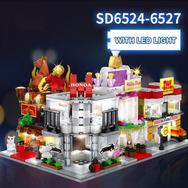 sembo micro улица diy building blocks sd6524-sd6531 мини-магазин магазин 3d с освещением аукциона модель детские игрушки кирпичи подарков 
sembo micro улица diy building blocks sd6524-sd6531 мини-магазин магазин 3d с освещением аукциона модель детские игрушки кирпичи подарков
