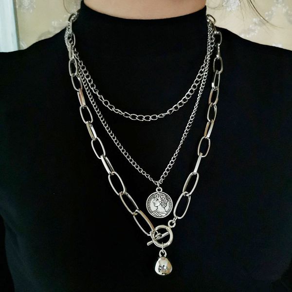 cold style hip hop three-layer coin metal ball multi-layer internet celebrity necklace sweater chain, Silver
cold style hip hop three-layer coin metal ball multi-layer internet celebrity necklace sweater chain, Silver