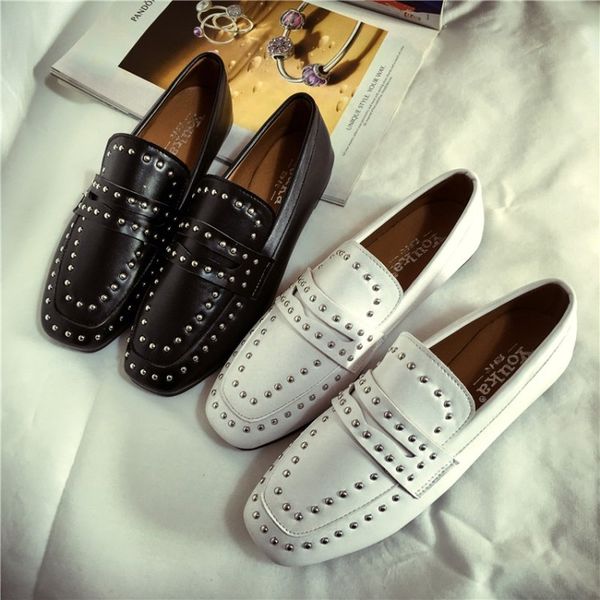 fashion ladies bling comfortable loafers retro shoes spring new square rivet flat female college wind slip on flats for women, Black
fashion ladies bling comfortable loafers retro shoes spring new square rivet flat female college wind slip on flats for women, Black