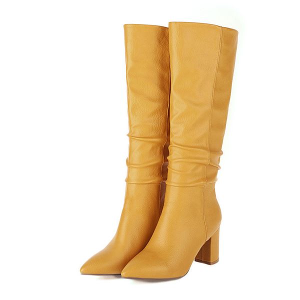 plus size 34-43 new 2020 women boots thick high heels winter knee high boots female pointed toe fashion pleated shoes woman, Black
plus size 34-43 new 2020 women boots thick high heels winter knee high boots female pointed toe fashion pleated shoes woman, Black