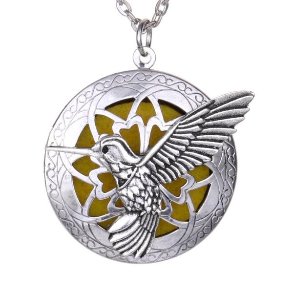 hummingbird essential oil diffuser lockets pendant necklace jewelry with linen pouch, Silver
hummingbird essential oil diffuser lockets pendant necklace jewelry with linen pouch, Silver
