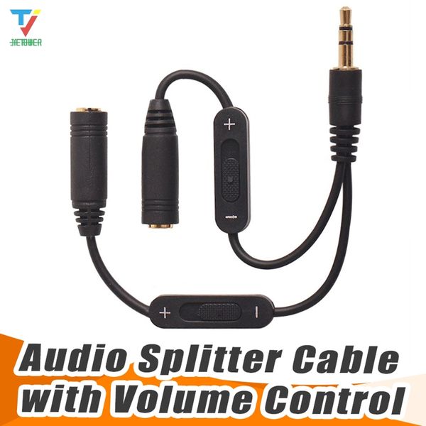 300pcs/lot promotion 3.5mm male to 2 female stereo audio y splitter adapter audio cable w/ volume control audio extension cords
300pcs/lot promotion 3.5mm male to 2 female stereo audio y splitter adapter audio cable w/ volume control audio extension cords