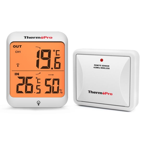 thermopro tp63 hygrometer thermometer humidity gauge 60m wireless digital thermometer weather station with back light t200603
thermopro tp63 hygrometer thermometer humidity gauge 60m wireless digital thermometer weather station with back light t200603