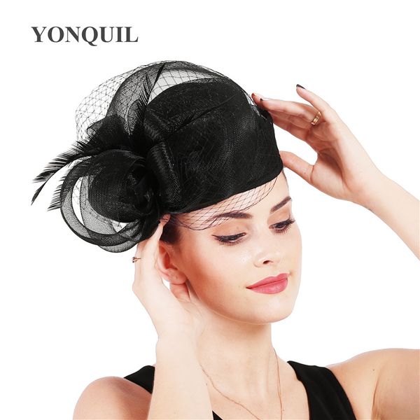 women elegant big chapeau cap formal dress party fedora cap hair pin mesh headdress cockrail race lady hair accessories, Blue;gray
women elegant big chapeau cap formal dress party fedora cap hair pin mesh headdress cockrail race lady hair accessories, Blue;gray
