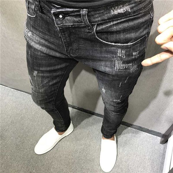 men's jeans men vintage streetwear hip hop ripped biker destroyed frayed motorcycle joggers skinny denim pants fashion, Blue
men's jeans men vintage streetwear hip hop ripped biker destroyed frayed motorcycle joggers skinny denim pants fashion, Blue