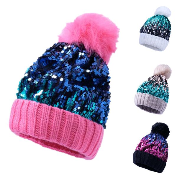 pom ball skullcaps womens mens sequins beanies winter warm teenages toque hats reversible sequined skull caps headwear color changing ly914, Yellow
pom ball skullcaps womens mens sequins beanies winter warm teenages toque hats reversible sequined skull caps headwear color changing ly914, Yellow