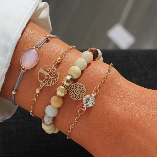 4 pcs/set tree of life crystal beaded bracelet set handmade braided chain link bracelet jewelry gift wholesale, Golden;silver
4 pcs/set tree of life crystal beaded bracelet set handmade braided chain link bracelet jewelry gift wholesale, Golden;silver