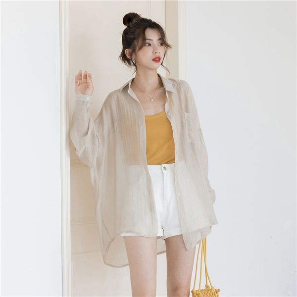 women sun protection clothing new summer mid-length female jacket thin section cardigan solid color single-breasted women's coat, Black;brown
women sun protection clothing new summer mid-length female jacket thin section cardigan solid color single-breasted women's coat, Black;brown