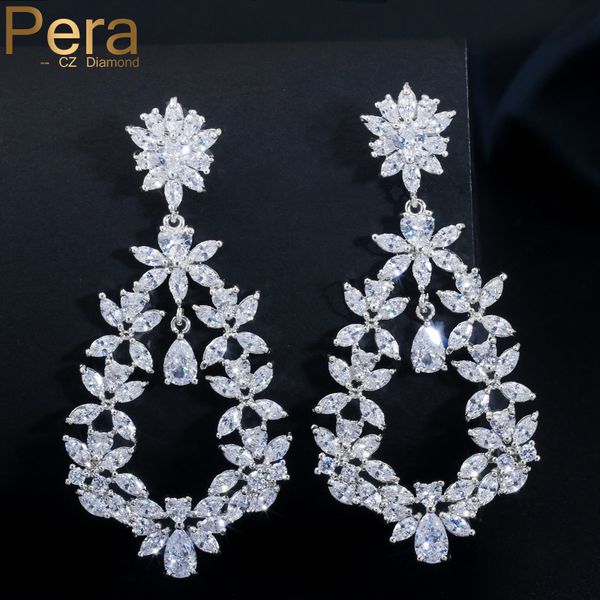 pera luxury mother's day gift jewelry big statement cluster flower marquise shape long cubic zirconia earrings for women e265, Silver
pera luxury mother's day gift jewelry big statement cluster flower marquise shape long cubic zirconia earrings for women e265, Silver