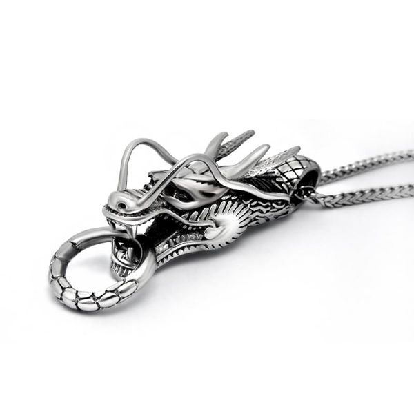 men jewelry 316l dragon head stainless steel pendant necklace w/ ss chain 60 cm, Silver
men jewelry 316l dragon head stainless steel pendant necklace w/ ss chain 60 cm, Silver