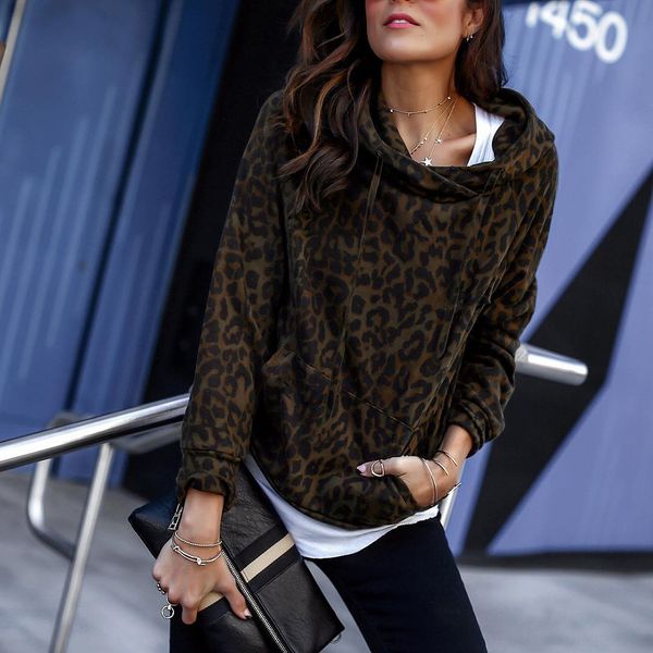 autumn and winter leopard print hoodie sweater pocket hoodie long sleeve women's sweater drosz, Black
autumn and winter leopard print hoodie sweater pocket hoodie long sleeve women's sweater drosz, Black