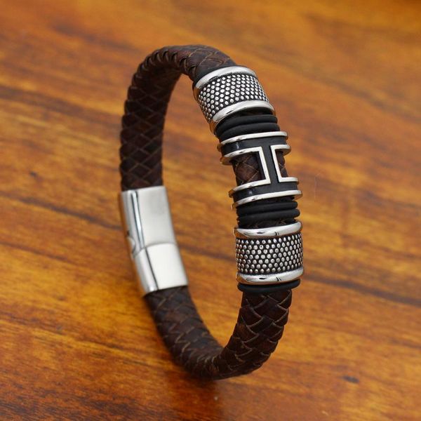 12mm wide braided vintage genuine leather bracelet for men 316 stainless steel bead bracelets with magnet clasp, Golden;silver
12mm wide braided vintage genuine leather bracelet for men 316 stainless steel bead bracelets with magnet clasp, Golden;silver