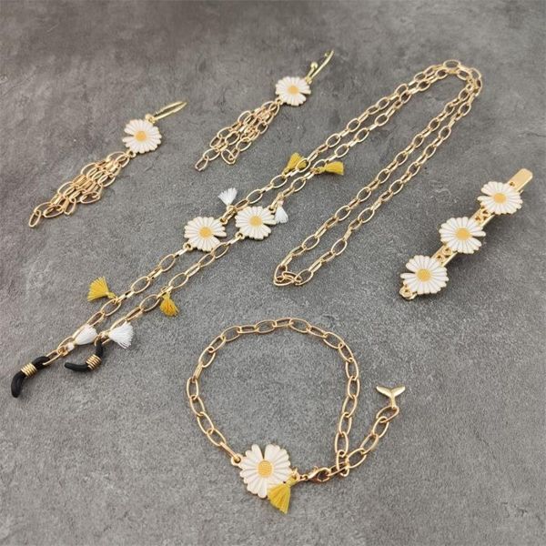 beaded, strands boho style small daisy flower fish tail sunflower earring bracelet personality girl contracted clip set, Black
beaded, strands boho style small daisy flower fish tail sunflower earring bracelet personality girl contracted clip set, Black