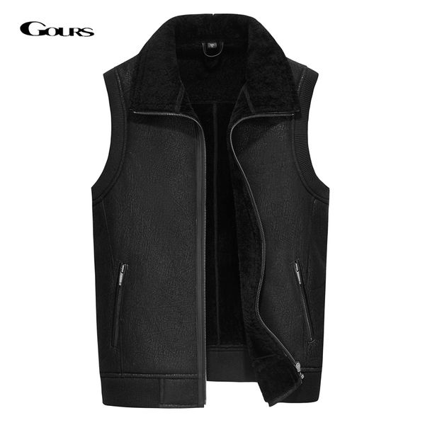 gours winter genuine leather vests men fashion black real shearling sheepskin clothing with natural wool lining warm gsjf2001, Black;white
gours winter genuine leather vests men fashion black real shearling sheepskin clothing with natural wool lining warm gsjf2001, Black;white