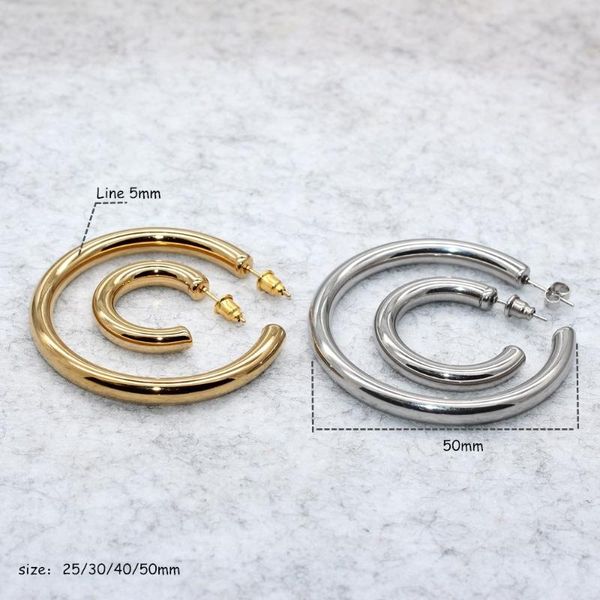 hoop & huggie gold/steel color big circle women earrings line 5mm exaggerated ear loop smooth ring earring stainless steel jewelry, Golden;silver
hoop & huggie gold/steel color big circle women earrings line 5mm exaggerated ear loop smooth ring earring stainless steel jewelry, Golden;silver