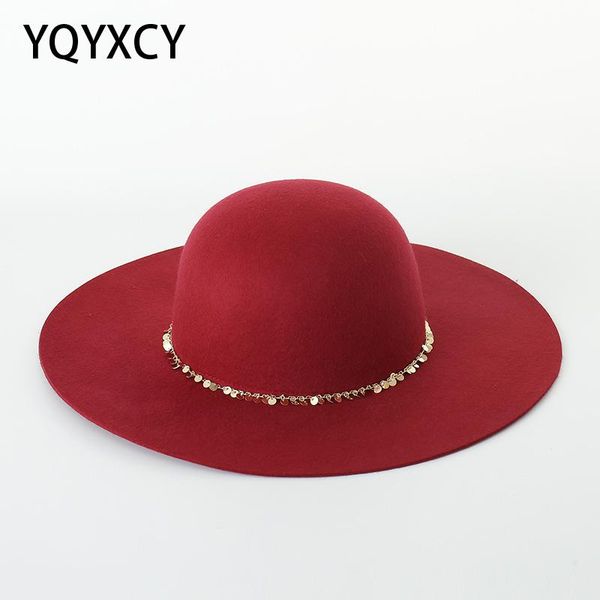 wool fedora with sequined gold chain autumn winter hats for women fedora lady wide brim hat female round black vintage, Blue;gray
wool fedora with sequined gold chain autumn winter hats for women fedora lady wide brim hat female round black vintage, Blue;gray