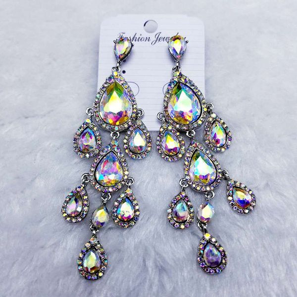 luxury rhinestones crystal water drop earrings for women bridal wedding party dancing accessory fashion long dangle earrings, Silver
luxury rhinestones crystal water drop earrings for women bridal wedding party dancing accessory fashion long dangle earrings, Silver