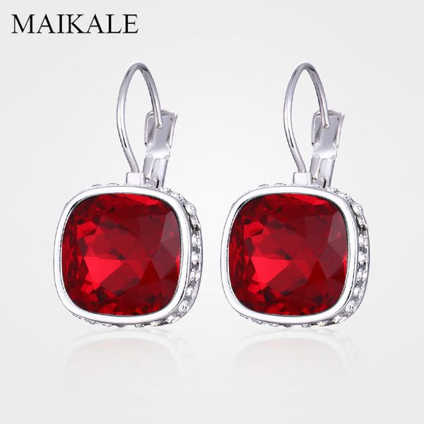 maikale classic red blue austrian crystal drop earrings heart/square glass earrings for women party jewelry female gifts, Silver
maikale classic red blue austrian crystal drop earrings heart/square glass earrings for women party jewelry female gifts, Silver