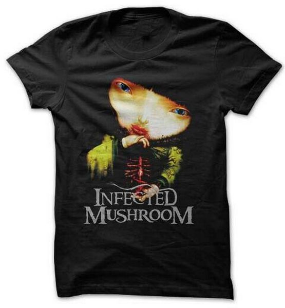 infected mushroom tee t shirt tee black all size t-shirt trendy streetwear