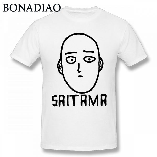 funny bold saitama t shirt men casual one punch-man anime cartoon cotton t-shirt dropship