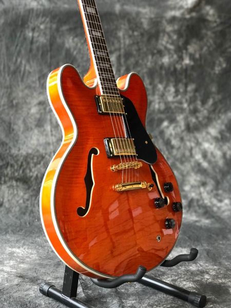 custom f hollow body jazz electric guitar, double tiger flame maple gitaar, custom guitarra
custom f hollow body jazz electric guitar, double tiger flame maple gitaar, custom guitarra