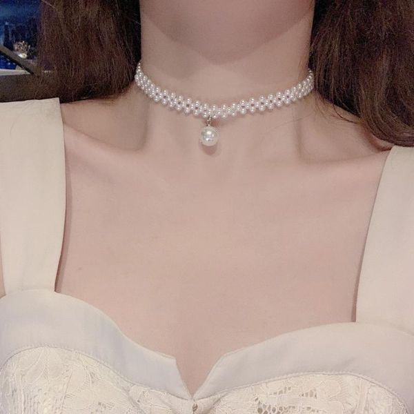hand-woven pearl collarbone chain mesh japanese & korean adjustable neck chain choker neck jewelry short necklace woman, Silver
hand-woven pearl collarbone chain mesh japanese & korean adjustable neck chain choker neck jewelry short necklace woman, Silver