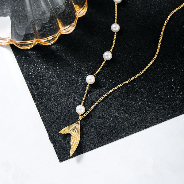 pendant necklaces golden fishtail necklace women clavicle chain short with simulated pearl jewelry korea style gift 2021, Silver
pendant necklaces golden fishtail necklace women clavicle chain short with simulated pearl jewelry korea style gift 2021, Silver