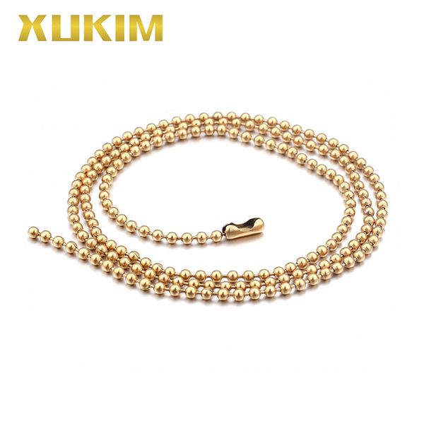 xcn216 xukim jewelry titanium steel gold color bead chain men fasion clavicle necklace women 2020 new gift, Silver
xcn216 xukim jewelry titanium steel gold color bead chain men fasion clavicle necklace women 2020 new gift, Silver