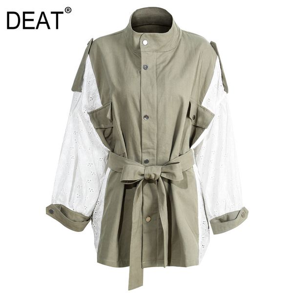 deat 2020 new fashion clothes stand collar full sleeves lace hollow out single breasted waist belts jacket wk46606l, Black;brown
deat 2020 new fashion clothes stand collar full sleeves lace hollow out single breasted waist belts jacket wk46606l, Black;brown