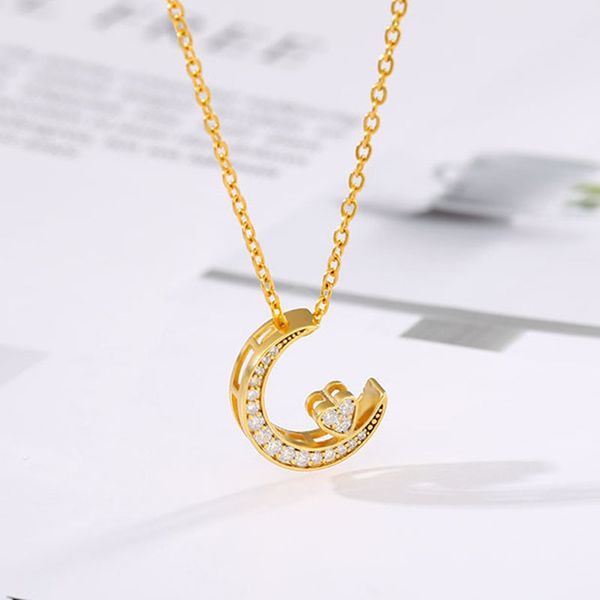 moon pendant necklaces romantic gold half moon necklace for women horn chains charm crystal zircon stainless steel chain jewelry, Silver
moon pendant necklaces romantic gold half moon necklace for women horn chains charm crystal zircon stainless steel chain jewelry, Silver
