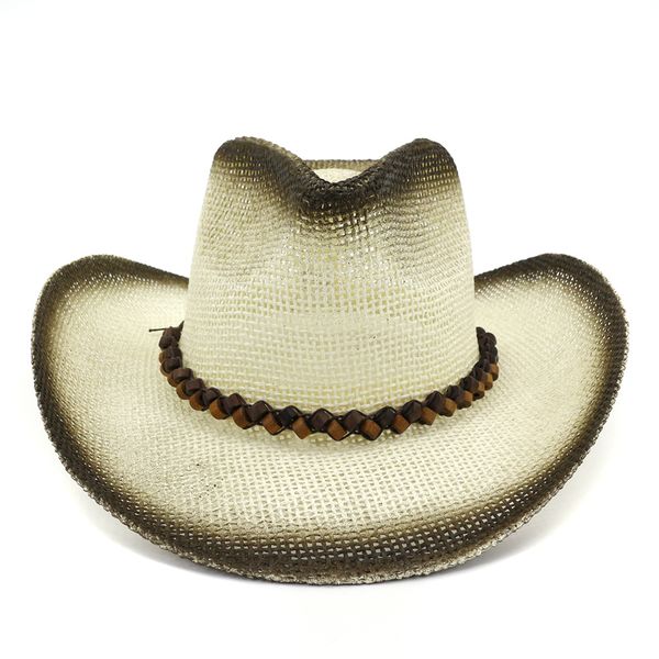 black spray-painted paper straw jazz cowboy hats men women panama boater cap wide brim beach hat sombrero sunhat, Blue;gray
black spray-painted paper straw jazz cowboy hats men women panama boater cap wide brim beach hat sombrero sunhat, Blue;gray