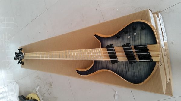 5 strings bass guitar neck though body active pickups maple wood fingerboard two pickups made in china
5 strings bass guitar neck though body active pickups maple wood fingerboard two pickups made in china