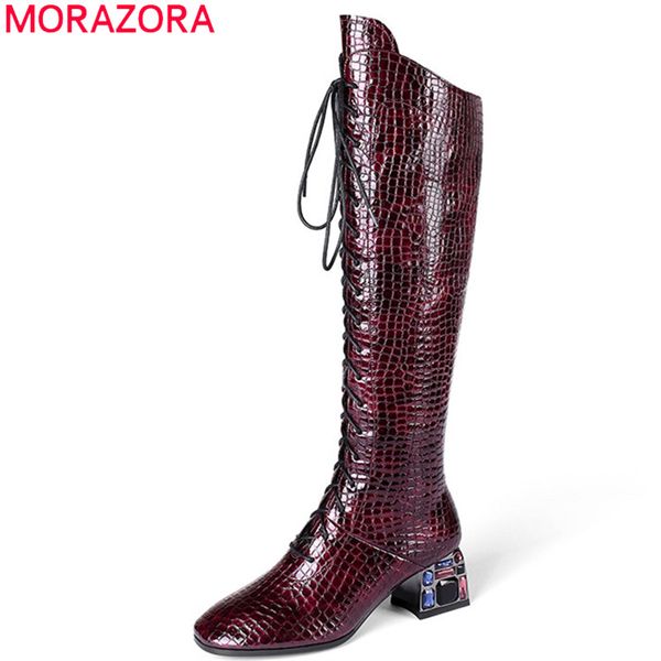 boots morazora 2021 arrive women knee high autumn winter lace up zip crystal heel dress party shoes woman, Black
boots morazora 2021 arrive women knee high autumn winter lace up zip crystal heel dress party shoes woman, Black
