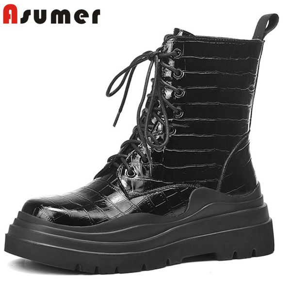 asumer 2020 patent leather ankle boots women casual flat shoes comfortable fashion punk ladies boots black
asumer 2020 patent leather ankle boots women casual flat shoes comfortable fashion punk ladies boots black