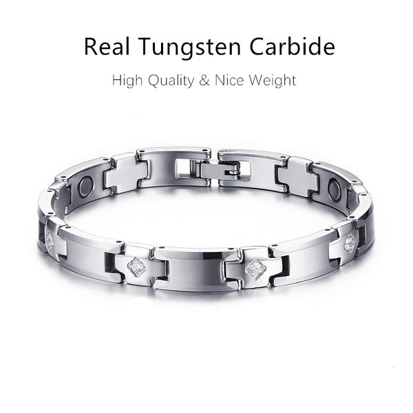 8mm silver plated women tungsten carbide bracelet inlay zircon health magnet bangle, Black
8mm silver plated women tungsten carbide bracelet inlay zircon health magnet bangle, Black