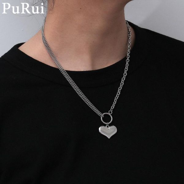 purui minilist heart pedant necklace for women gothic stainless steel men cuban chain choker necklace couple fashion jewelry, Silver
purui minilist heart pedant necklace for women gothic stainless steel men cuban chain choker necklace couple fashion jewelry, Silver